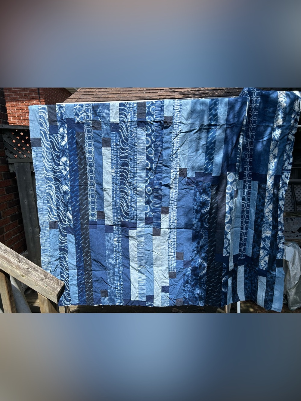 new homemade patchwork cotton quilt top 65”x95”